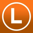 Icono de la app del carnet de autobús: una L blanca en un círculo sobre fondo naranja