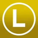 Icono de la app del carnet de camión: una L blanca en un círculo sobre fondo ámbar